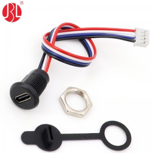 USB-20C-F-M12HL M12 Bulkhead Panel Mount USB Type C Jack