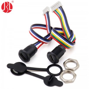 USB-20C-F-M12HL M12 Bulkhead Panel Mount USB Type C Jack