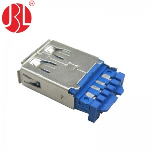 Solder Type USB 3.0 USB Type A Jack Cable Mounting 9 Position