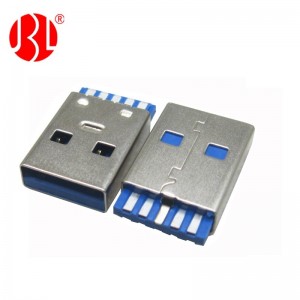Solder Type USB 3.0 Type A Plug 9 Position Free Hanging