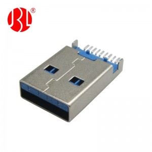 USB 3.0 Type A Plug 9P SMT Through Hole