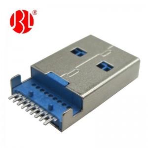 USB 3.0 Type A Plug 9P SMT Through Hole