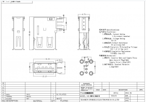 USB-A-CM10-D Upright USB 2.0 Type A THT Right Angle