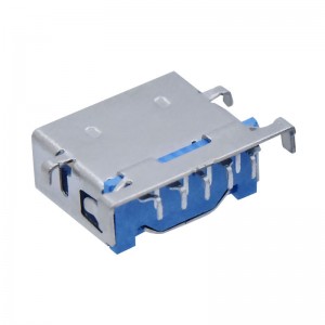 USB-A-RC03-D Reverse USB 3.0 Type A Jack Mid Mount Through Hole Right Angle