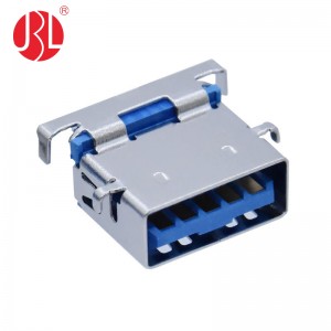 USB-A-RC03-D Reverse USB 3.0 Type A Jack Mid Mount Through Hole Right Angle