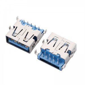 USB-A-RC30-D Mid Mount USB 3.0 Type A Jack Through Hole Right Angle