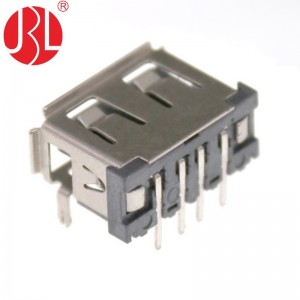 USB-A-RD21-D Розетка USB 2.0 типа A 4-контактная сквозное отверстие под прямым углом DC30V 3A