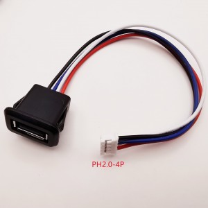 USB-A-SA01-F Snap Fit Panel Mount USB Type A Socket