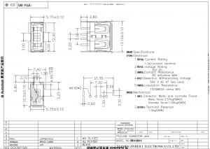 USB-A-SA10-A USB-A 2.0 Receptacle 4 Position DIP Vertical