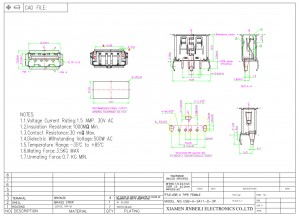 USB-A-SA11-D-3P USB 2.0 Type A 4Pin Through Hole Vertical