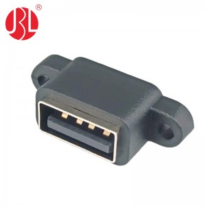 USB-AF-SD115F Розетка USB 2.0 типа A, 4 положения, монтаж в панель, сквозное отверстие