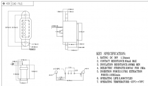 USB-AF-SD115F Розетка USB 2.0 типа A, 4 положения, монтаж в панель, сквозное отверстие