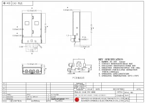 USB-AM-C1ABA025 USB 2.0 A Type Plug Connector 4Pin SMT Horizontal