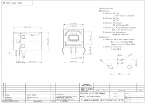 USB-B-RD20 USB 2.0 USB Type B 4Pin DIP Right Angle USB-B Receptacle Connector
