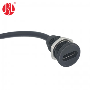 Round Panel Mount USB Type C Jack Cable Extension