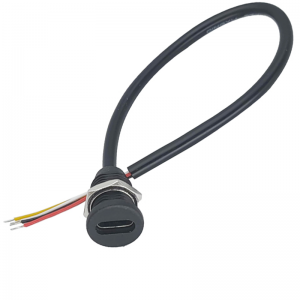 Round Panel Mount USB Type C Jack Cable Extension
