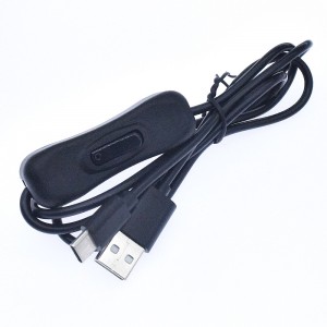 Custom USB 2.0 Type A Male to USB Type C Male Cable with On Off Switch