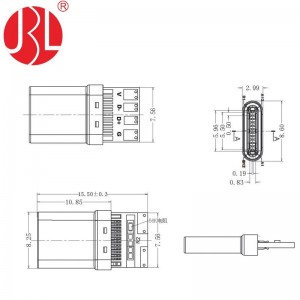 Custom USB Type C Plug 24 Position with PCB Assembly
