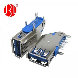 USB 3.0 Type A Female Connector Upright DIP Right Angle