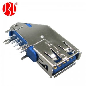 USB 3.0 Type A Female Connector Upright DIP Right Angle