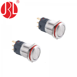 Custom Non Illuminated Flat Push Button Switch 16mm