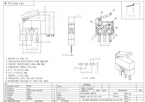 DS-037-01P Limit Switch Snap Acting Switch Through Hole Lever