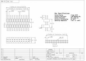 Custom 2 Row Straight Pin Header 1.0mm Pitch Through Hole DIP Vertical