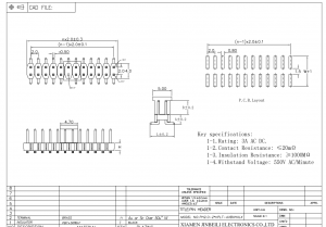 Custom 2 Row Pin Header 2.0mm Pitch Surface Mount Vertical