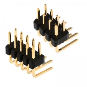 Custom 2 Row Pin Header 2.0mm Pitch DIP Through Hole Right Angle