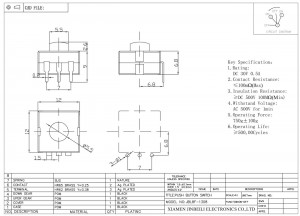 JBL8F-1308 ON-OFF-ON-OFF On-On Push Button Switch 12x12mm Through Hole DIP Vertical