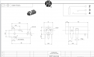 PJ-208C Prise audio 2,5 mm DIP 3Pin Prise stéréo à angle droit STX-2000-3N