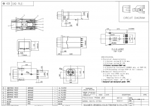 IP67 wasserdichte Audiobuchse 3,5 mm SMD 5-polig mit O-Ring-Audiobuchse PJ-3170A