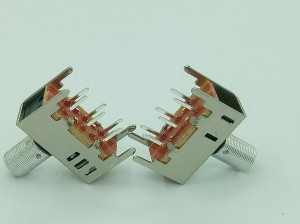 SS-23D01 DP3T Slide Switch Metal Knob Actuator DIP Through Hole Horizontal