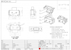 TS-1100E Seitenbetätigter Tastschalter Oberflächenmontage DC 12 V 0,05 A