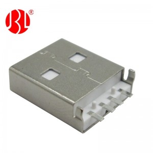 Mid Mount USB Type A 2.0 Plug 4 Pos SMD Offset 2.55mm