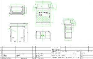 USB-A-SG00-F Panel Mount USB Type A Connector Wire Assembly