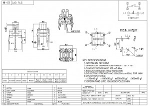 TD02F 6×6 мм IP67 Водонепроницаемый тактильный переключатель с подсветкой 50ma DC 12V